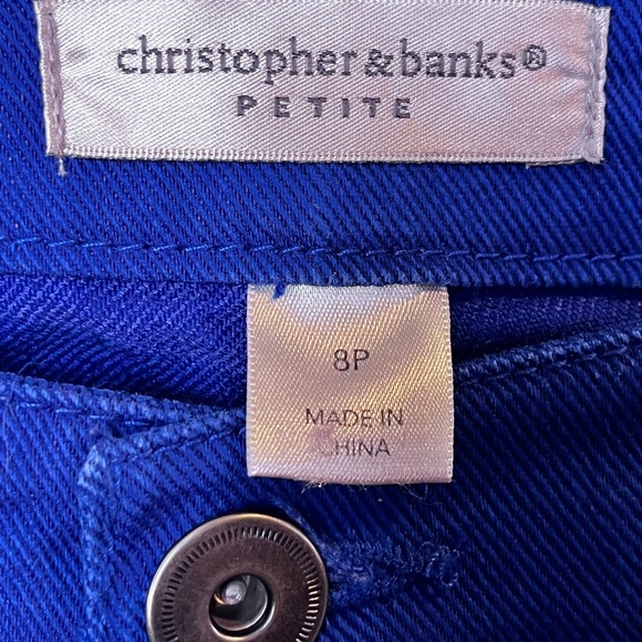 Christopher & Banks Petite Signature SlimCrop Capri Pants Cobalt Blue - 8 Petite - Picture 3 of 9